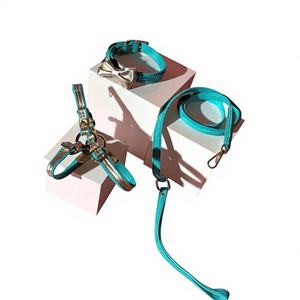 Correa para Perro Azul de Gamuza Genuina Hecha a Mano en Italia - Product Image 1