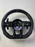 Volant en fibre de carbone LED noir piano personnalisé, style amélioré, pour Mercedes-Benz Classe A/B/C/E/G/S, CL, GL, SL, AMG GT