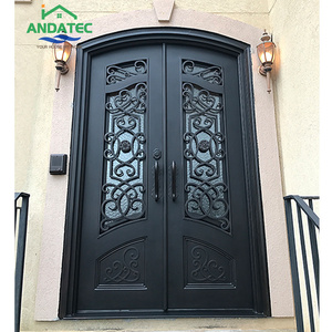 Porte en <span class=keywords><strong>fer</strong></span> <span class=keywords><strong>Merlin</strong></span>, nouvelle conception de porte de sécurité avec grille forgée, vente chaude aux États-Unis - Product Image 5