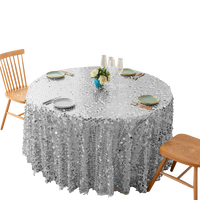 Nappe de mariage moderne de style nouveau, faite à la main, avec de grandes paillettes brillantes de 18 mm, en polyester rond, avec design patchwork et taille personnalisable