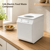 Broyeur de déchets alimentaires électrique intelligent à courant continu 5,6 L à faible bruit, sans odeur, pour intérieur, en acier inoxydable, usage domestique