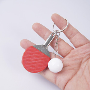 Llavero de tenis de mesa de aleación de zinc Noble, mini raqueta de <span class=keywords><strong>ping</strong></span>-pong y bola, dijes para bolsos deportivos - Product Image 3