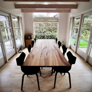 Offre Spéciale Live Edge USA Dalle d'arbre de <span class=keywords><strong>noyer</strong></span>/pluie Bureau Table de réunion de conférence Extra Large Table de salle à manger en dalle de bois <span class=keywords><strong>massif</strong></span> - Product Image 2