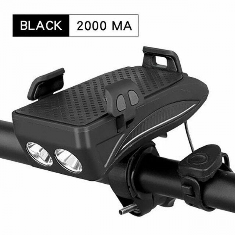 2 lumières noir-lampe avant-support de téléphone portable-entrée klaxon