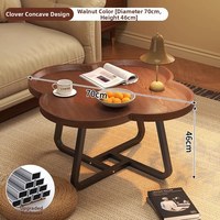 Table basse en bois durable de forme créative en trèfle à quatre feuilles, design minimaliste moderne et écologique pour salons et chambres
