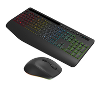 Silent Ergonomic 111 Keys RGB Backlit 2.4G Wireless USB Keyboard Mouse Combo Rechargeable Multimedia Buttons Tablet Phone Holder