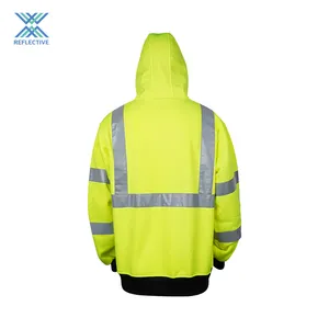 LX Hi Vis Soft Shell Safety Jackets Hoodie Reflective Safety Work Jackets Security Safety Jackets For Men