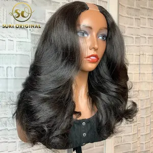 Upart-pelucas de cabello humano 100 para mujeres negras, Pelo Rizado birmano sin procesar, densidad de 180%, parte en U