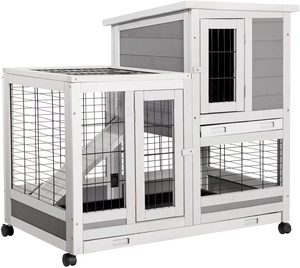 Cage de <span class=keywords><strong>Chinchilla</strong></span> en <span class=keywords><strong>bois</strong></span>, huche de lapin améliorée, Cage de lapin intérieure, huche de lapin avec <span class=keywords><strong>maison</strong></span> de lapin extérieure - Product Image 1