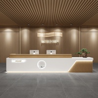 Nouveau comptoir de réception d'entreprise de style chinois, comptoir d'accueil d'hôtel, comptoir de bar, poste de caisse en bois massif, comptoir de service avec rangement