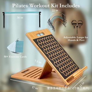 Planche inclinée en bois avec bandes de résistance et guide d'exercices pour l'entraînement physique à domicile et les exercices de rééducation - Product Image 4
