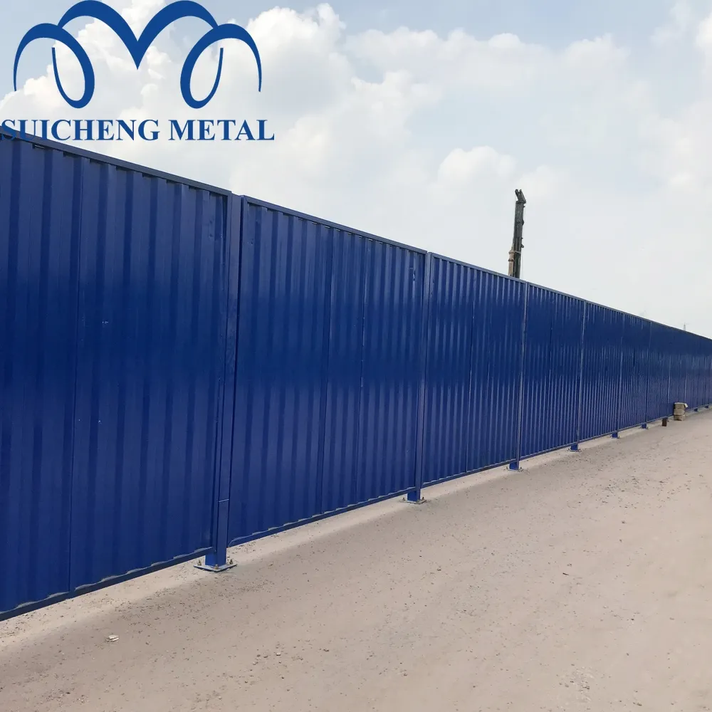 Guangzhou fábrica de acero corrugado de valla/de metal durable temporal acaparamiento paneles para el mercado del Reino Unido