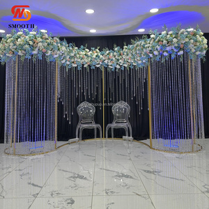 Support d'<span class=keywords><strong>arche</strong></span> de scène en forme de S pour mariage en extérieur, décoration de fond de scène avec anneau de fond de scène - Product Image 2