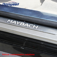 Accessoires intérieurs de voiture en fibre de carbone et aluminium, protection de seuil de porte pour Mercedes Maybach, vente chaude
