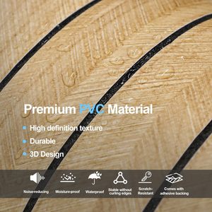 Pannello Murale 3D Effetto Legno, Carta da Parati Autoadesiva in PVC, Adesivo Decorativo da Parete 15.7x118in Marrone per Casa e Ufficio - Product Image 2