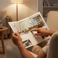 Cartes de visite et brochures personnalisées en gros avec logo, en papier couché A4 épais, pages pliées, impression offset pour livrets à emporter