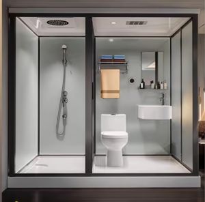 Unité de salle de bain préfabriquée au design moderne porte coulissante plateau rectangulaire cabines de <span class=keywords><strong>douche</strong></span> pliantes élégantes cloisons de toilette cabines de <span class=keywords><strong>douche</strong></span> - Product Image 5