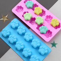 Moule à gâteau en silicone 3D en forme de patte de chat, sans BPA, jetable, pour savon, pudding, gâteau au fromage et bougie en résine - Résistant au four