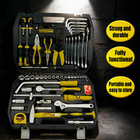 Coffret d'outils multifonctionnel professionnel pour la maison, kit de réparation de quincaillerie durable, perceuse, batterie rechargeable, ensemble en acier au chrome-vanadium