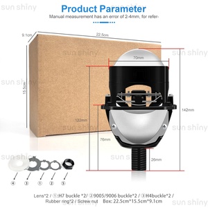 Lampu Depan Mobil Sunshiny Super Bright 13000LM Lensa Besar 2.5 Inci Bohlam Proyektor Bi-LED Lensa Proyektor Bi Led untuk Mobil - Product Image 4