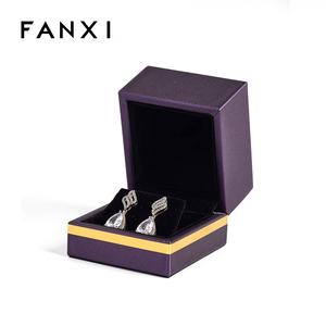 FANXI Custom logo Necklace Bracelet Jewelry <b>Gift</b> <b>Box</b> Luxury Jewellery <b>Box</b> Velvet <b>Earrings</b> Ring Jewelry <b>Box</b> - Product Image 1