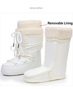 Bottes <span class=keywords><strong>de</strong></span> <span class=keywords><strong>ski</strong></span> en daim PU pour femmes Moon, hauteur genou, avec fonction antidérapante pour le <span class=keywords><strong>ski</strong></span>, pour filles - Product Image 5