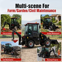 Backhoe Loader Kompak Skala Kecil WZ15-10 Bersertifikasi CE, Dapat Disesuaikan, 4WD, Excavator Hidrolik, Mesin untuk Kebun dan Pertanian