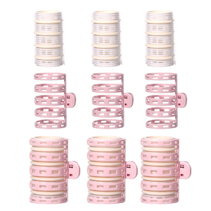 Version anglaise Stylish Pink Hair Roller Fluffy Top Curls Heatless Nylon Plastic 2pcs Bangs Hair Bigoudi Lady's Cold Hairdressing - Product Image 2