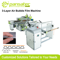 Machine à film bulle LDPE Pansatec 3 couches 1500 mm, ligne de production de rouleaux de film bulle laminé, certifiée CE, prête à l'emploi avec matériaux hautement recyclés