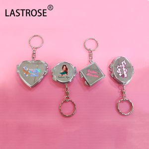 Nhỏ gọn nhỏ tròn/trái tim/hình vuông cầm tay túi gương Keychain xách tay trang điểm Quà tặng gương - Product Image 5