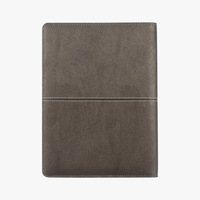 Cuaderno de Negocios Multifuncional con Bolsillos Interiores Personalizados, Color Gris Ceniza, Hojas Sueltas