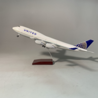 Modèle d'avion en résine LED avec support 47 cm Boeing 747-400 United Airlines Échelle 1/150