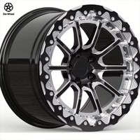 Jantes forgées DW noir brillant usiné argenté avec rayons cristallisés 17 18 pouces Kite Spar compatibles Nissan GTR R35 BMW M2 M3 M340i