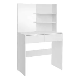 large storage capacity Modern Dressing Makeup Table with Mirror and 2 drawers for Bedroom