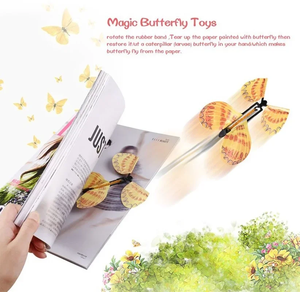 Marque-page jouet papillon volant à remonter - Propulsé par élastique, accessoire magique, cadeau surprise pour mariage, <span class=keywords><strong>anniversaire</strong></span>, fête - Product Image 4