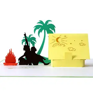 越南定制设计手工制作的浪漫旅行模型3D问候弹出卡
