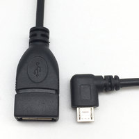 Cable USB Micro OTG en Ángulo Recto, Conector de Extensión USB Macho a Hembra Tipo A