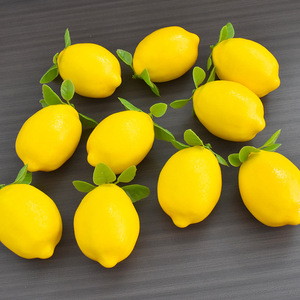 Venta directa de fábrica, simulación de espuma de limón <span class=keywords><strong>con</strong></span> hoja, modelo de <span class=keywords><strong>fruta</strong></span> falsa, fotografía, foto, ventana, accesorios, decoración, frutería - Product Image 3