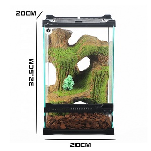 ตู้เลี้ยงสัตว์เลื้อยคลานแบบกระจก ขนาด 20x20x32.5 ซม. รูปทรงสี่เหลี่ยมผืนผ้า ทนทาน เหมาะสำหรับเลี้ยงสัตว์เลื้อยคลานในร่ม รุ่น ZF202032 # 2004 - Product Image 4