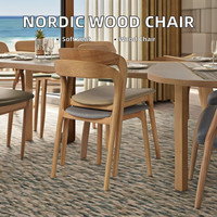 Chaise de salle à manger empilable de style victorien, design chinois, avec pieds en chêne blanc, pour cuisine, hôtel, style côtier, nordique, en bois massif, avec accoudoirs