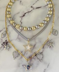 BD-B5637 cadeau de vacances coeur sacré collier à breloques en argent belle étoile collier chaîne de corde mode collier en or 18 carats pour les femmes - Product Image 1