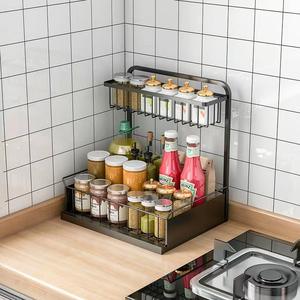 <span class=keywords><strong>Easylife</strong></span>-Estante organizador de tarros de especias para encimera, estante para fregadero de cocina, estante de almacenamiento de baño de acero metálico con cajón deslizante - Product Image 5