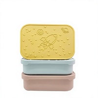 Boîte à lunch rectangulaire en acier inoxydable 304, boîte bento à deux compartiments détachable, couvercle en silicone, pour étudiants, pique-nique en plein air, conservation des aliments