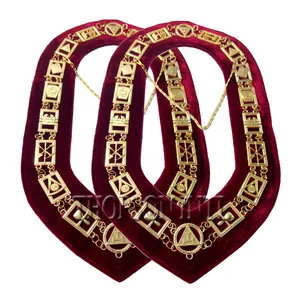 Masonic Royal Arch Chain Collar golden Plated | Masonic officer chain collar supplier