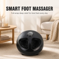 Masseur de pieds à air comprimé avec télécommande, 4 modes, 3 niveaux de chaleur, housse lavable, minuterie réglable, masseur de pieds pour la maison
