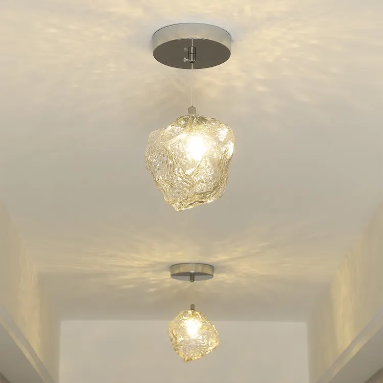 unique design Luxury Clear Crystal Bar Led Pendant Light Bedroom Bedside Living Room Pendant Lamp for hotel