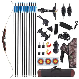 Archery Takedown Recurve Bow Set Sight Mixed Carbon Arrow Outdoor Shooting Hunting Bows Rest Stabilizer Practice Equipment