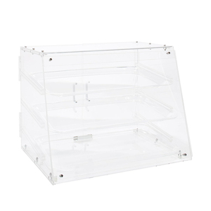 3 Tray Acrylic <strong>Display</strong> <strong>Case</strong> with Magnetic Doors Removable Shelves Countertop Bakery <strong>Case</strong> for Bread Pastry Dessert <strong>Display</strong> - Product Image 2