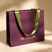 Sacs cadeaux en papier d'art de luxe recyclables avec pelliculage mat et doublure en éponge pour le commerce de détail, vêtements et marques de shopping (vente en gros)