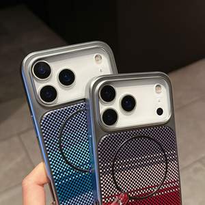 Funda de Fibra de Carbono con Patrón a Cuadros Degradado para Teléfono PC, Magnética, Antigolpes, con Carga Inalámbrica para <span class=keywords><strong>iPhone</strong></span> 17 16 Pro - Product Image 2